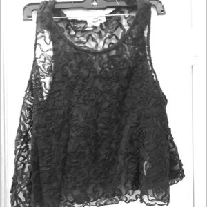 Black sheer crop top